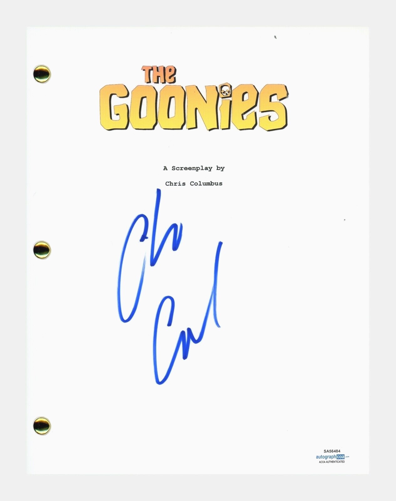 Chris Columbus Signed Autographed The Goonies Movie Script Screenplay ACOA COA