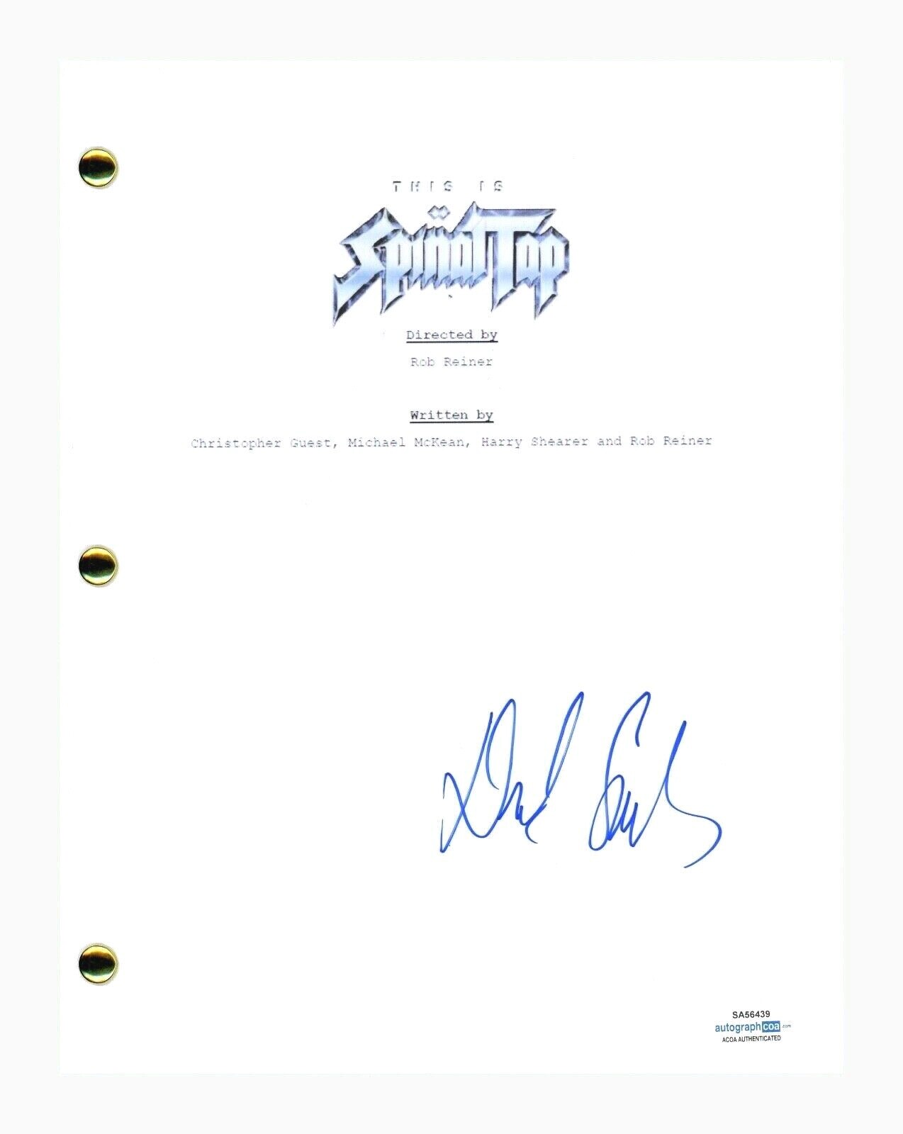Harry Shearer Signed Autographed This Is Spinal Tap Movie Script ACOA COA