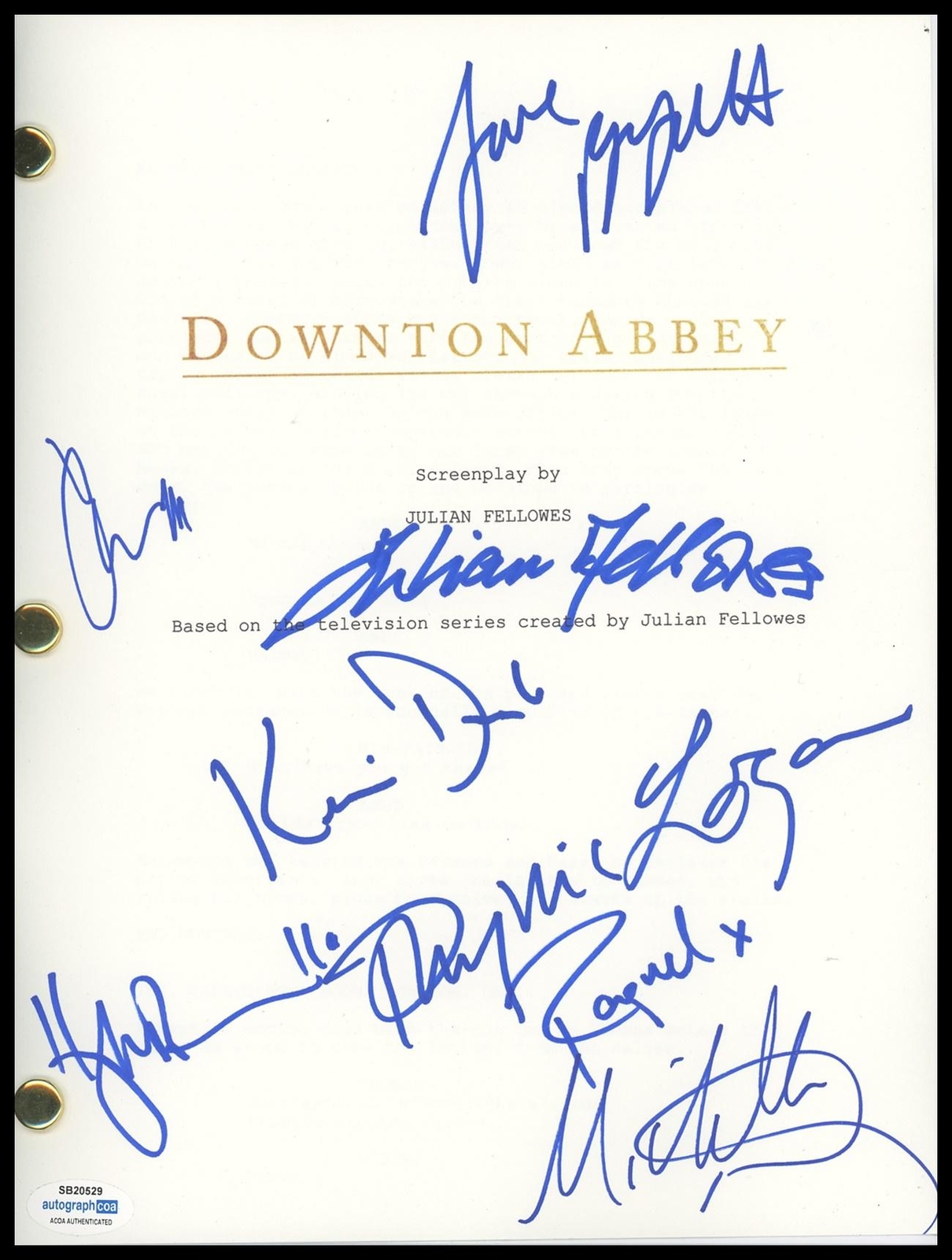 Downton Abbey AUTOGRAPHS Cast Signed Screenplay - Elizabeth McGovern +7 ACOA