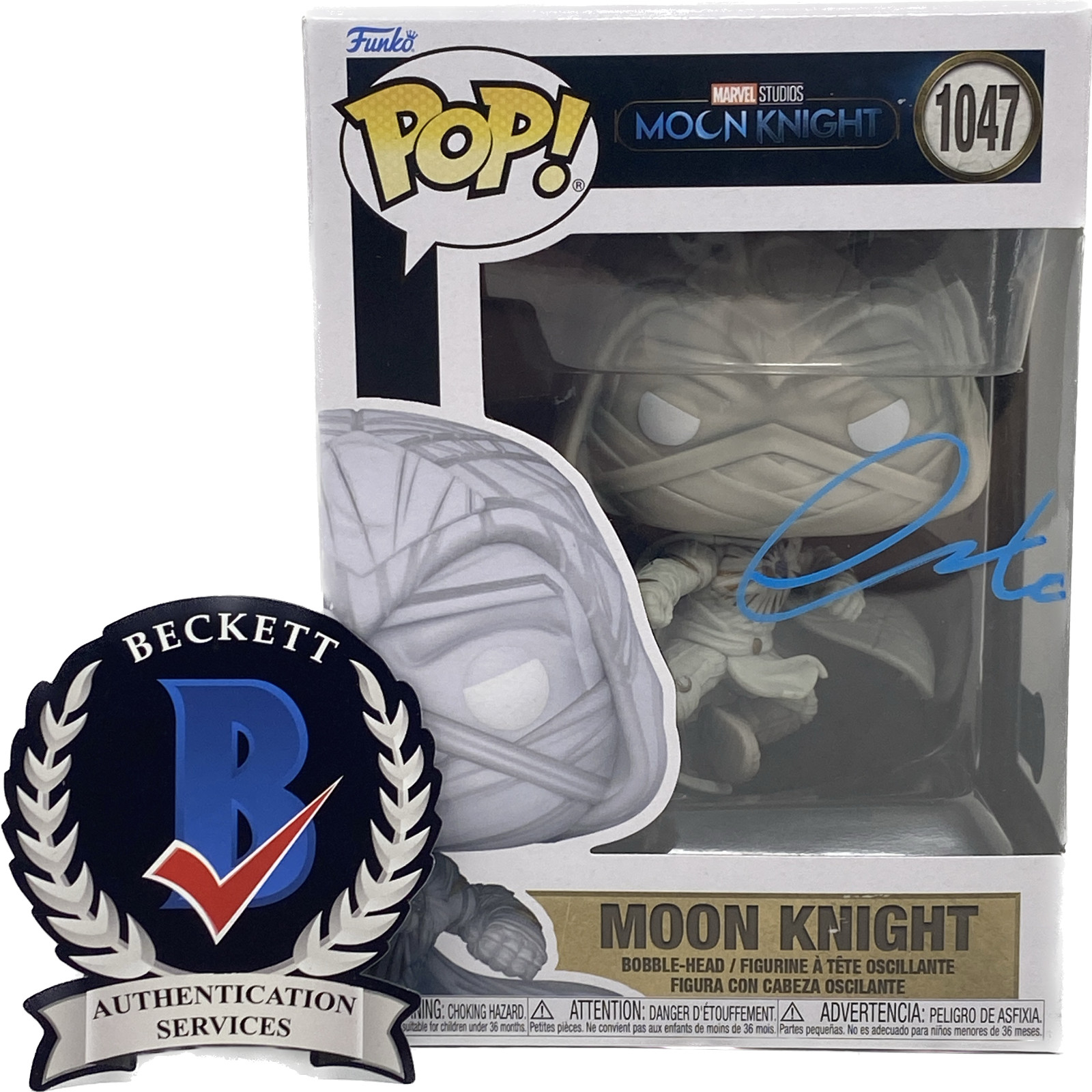 Oscar Isaac Signed Autographed Moon Knight Funko Pop Figure #1047 Beckett COA