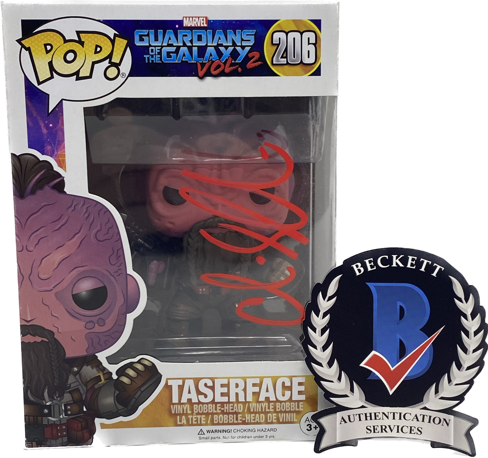 Chris Sullivan Signed Taserface Guardians of the Galaxy Funko Pop Beckett COA