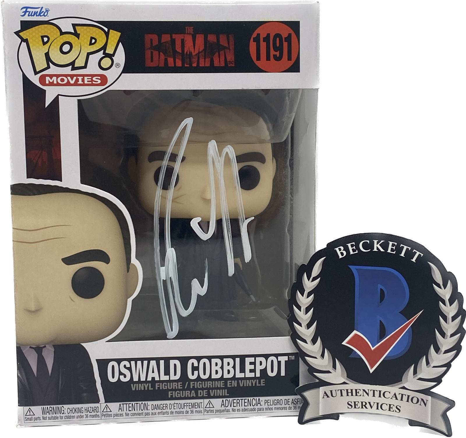 Colin Farrell Signed Oswald Cobblepot The Batman Funko Pop Penguin Beckett COA