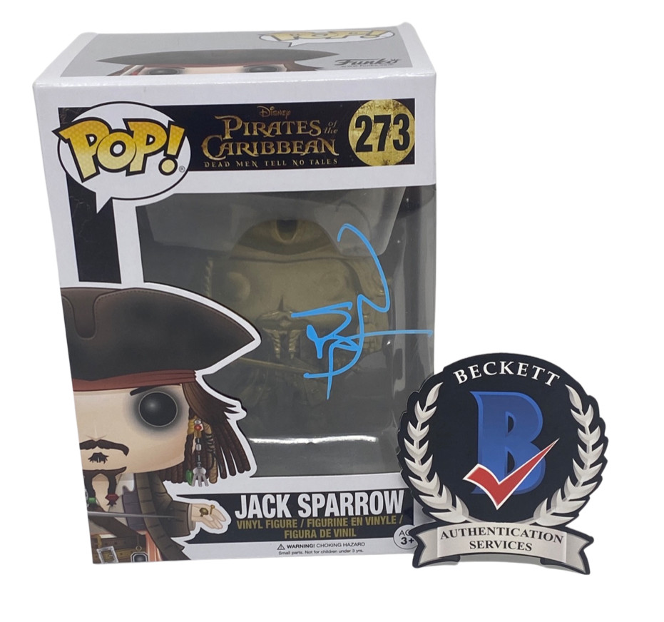 Johnny Depp Signed Funko Pop Jack Sparrow Pirates of the Caribbean Beckett COA
