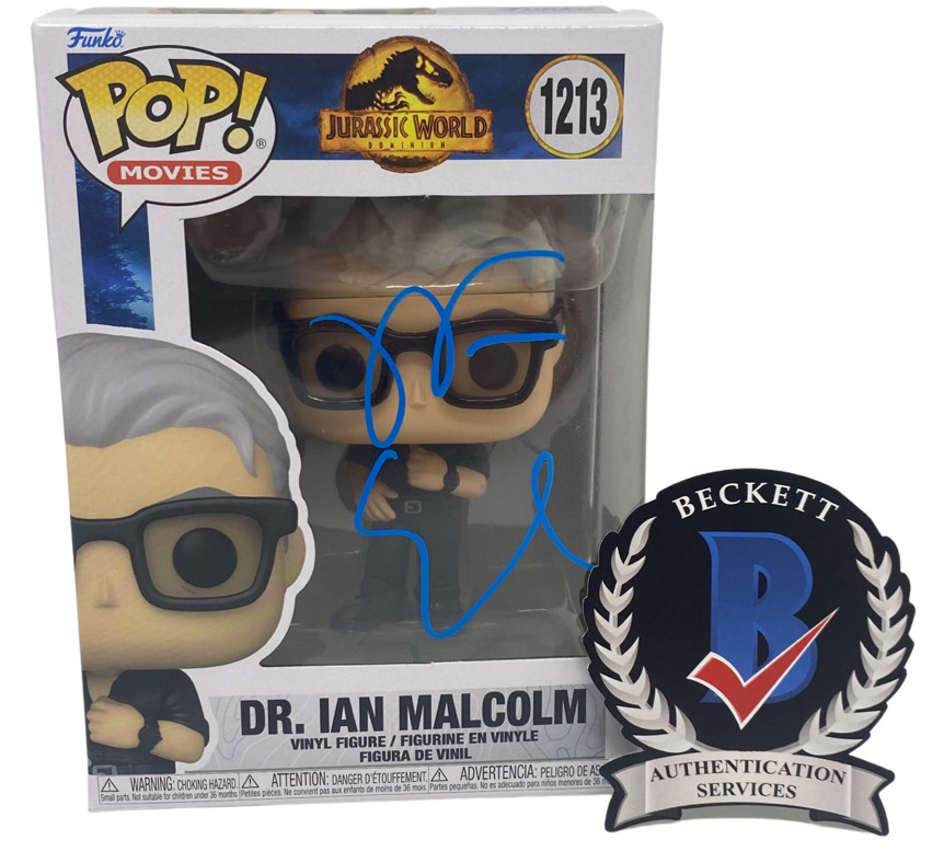 Jeff Goldblum Signed Dr. Ian Malcolm Funko Pop Jurassic Park World Beckett COA