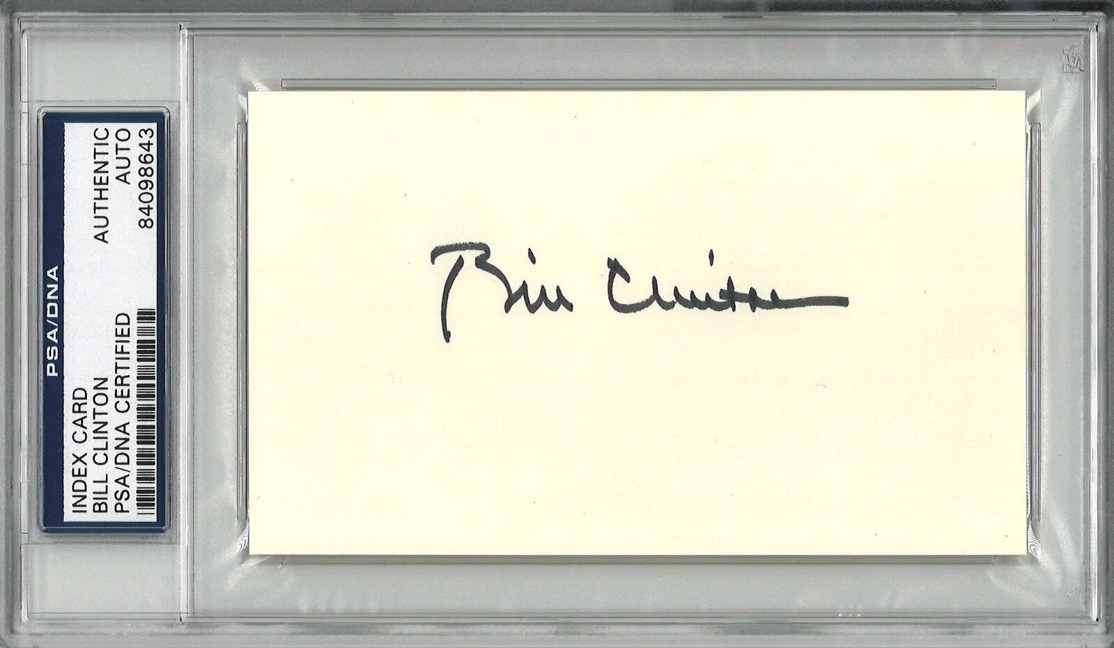 PRESIDENT BILL CLINTON SIGNED INDEX CARD PSA DNA 84098643 POTUS 42