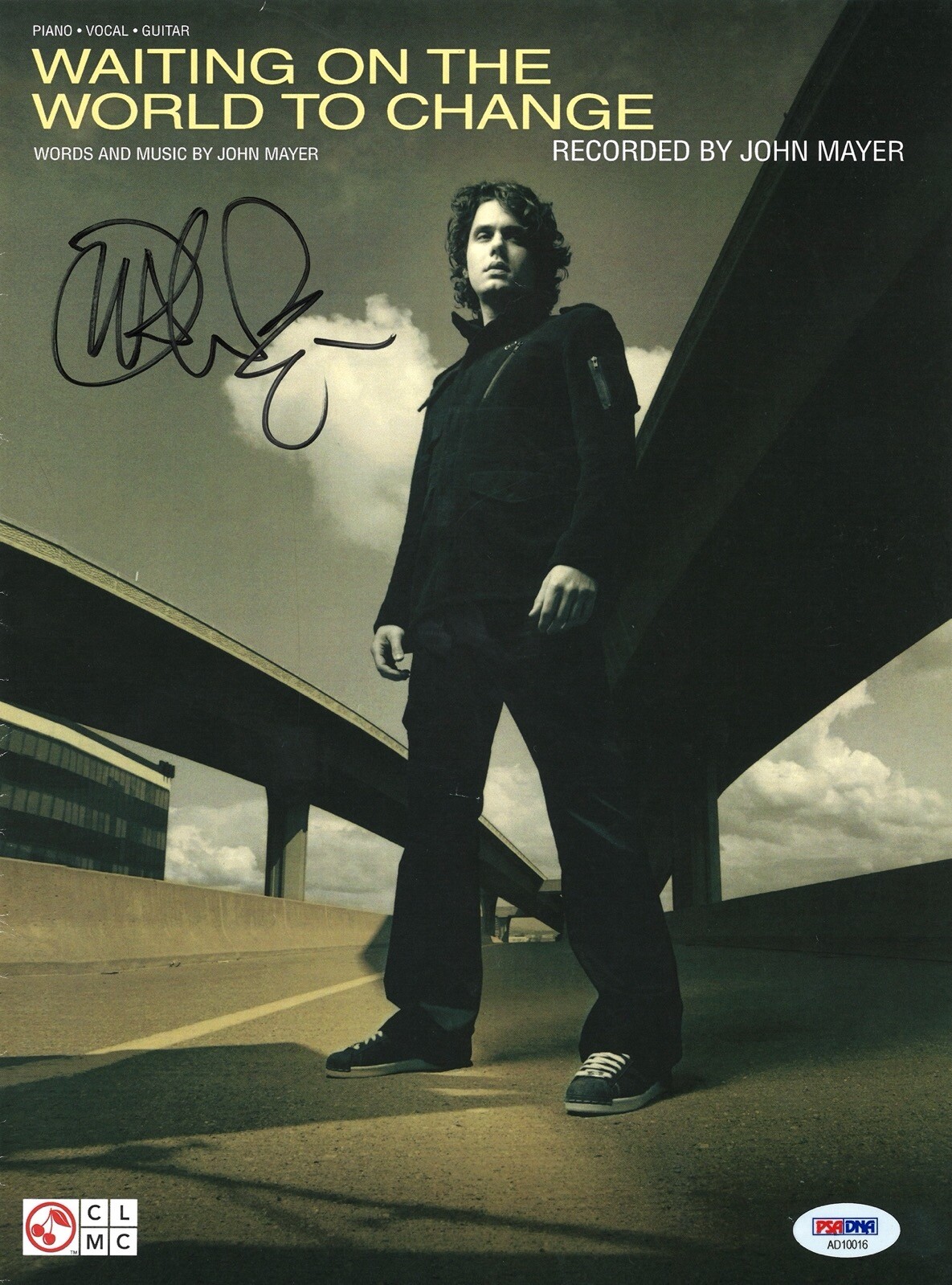 JOHN MAYER SIGNED WAITING ON THE WORLD TO CHANGE SHEET MUSIC PSA DNA AD10016