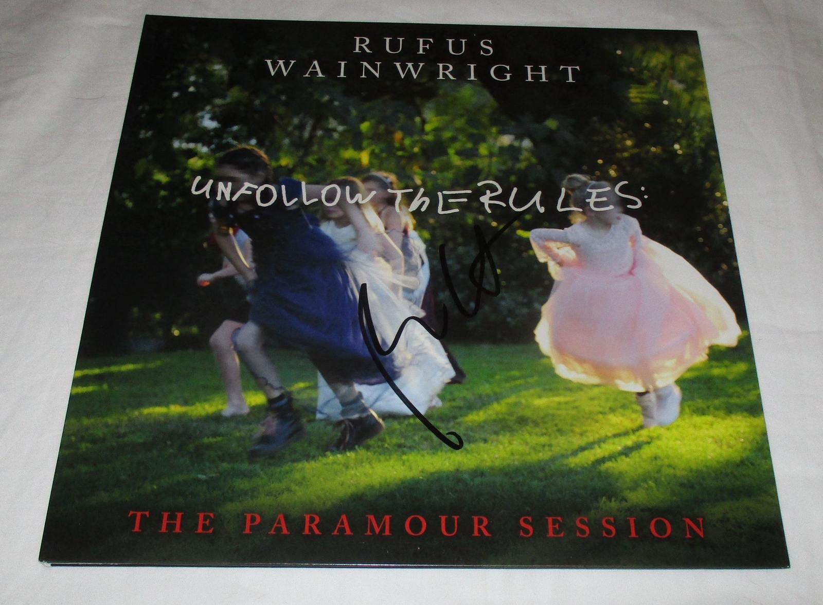 RUFUS WAINWRIGHT SIGNED UNFOLLOW THE RULES THE PARAMOUR SESSIONS VINYL RECORD JS