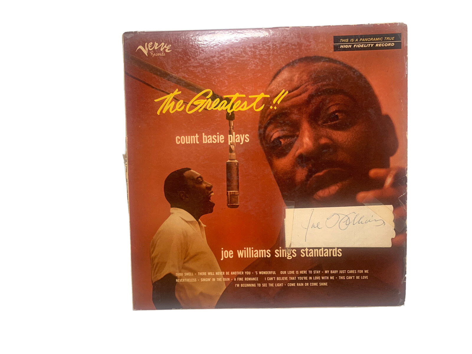 Joe Williams Jazz Great Sings Standards Autographed Signed LP PSA BAS Guaranteed