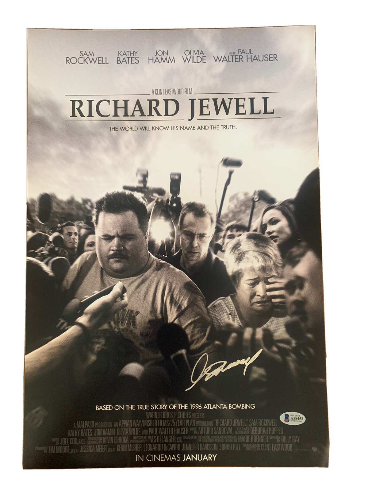 Clint Eastwood Richard Jewell Signed Autograph 12x18 Poster Photo BAS Certified