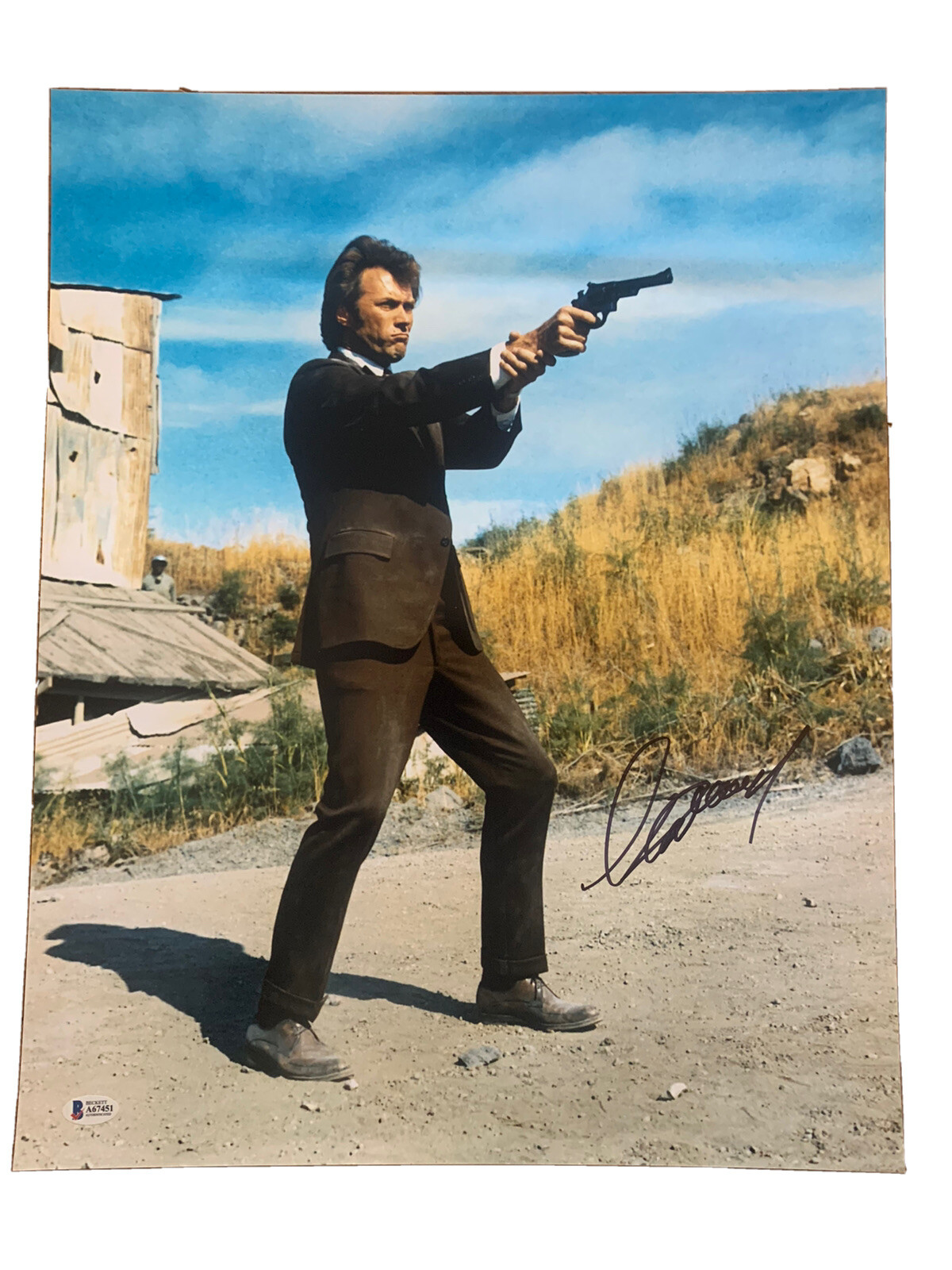 Clint Eastwood Signed Autographed 16x20 Dirty Harry Movie Photo BAS Certified 3