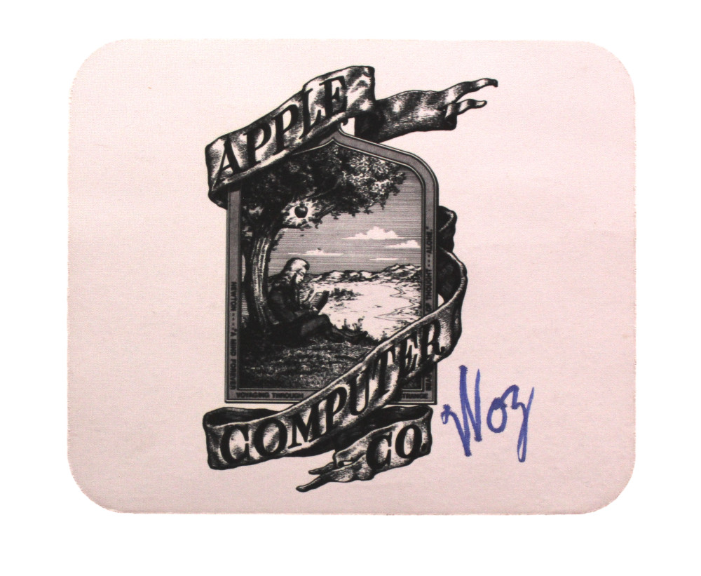 STEVE WOZNIAK WOZ SIGNED AUTOGRAPH MOUSE PAD – APPLE COMPUTER INC CO-FOUNDER COLLECTIBLE MEMORABILIA