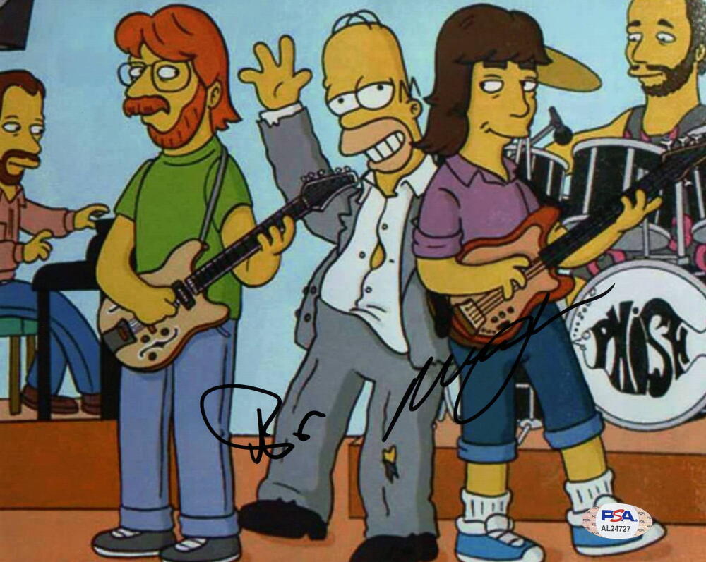 TREY ANASTASIO & MIKE GORDON SIGNED AUTOGRAPH 8X10 PHOTO PHISH THE SIMPSONS PSA