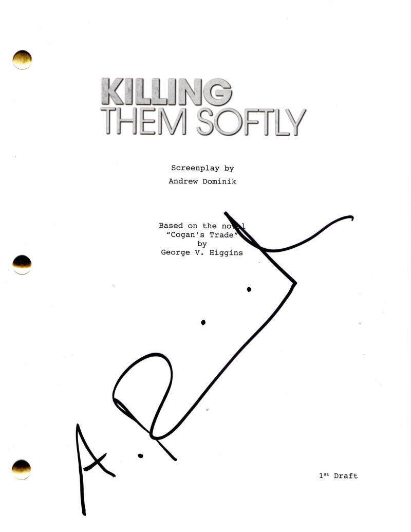ANDREW DOMINIK SIGNED AUTOGRAPH KILLING THEM SOFTLY FULL MOVIE SCRIPT BRAD PITT