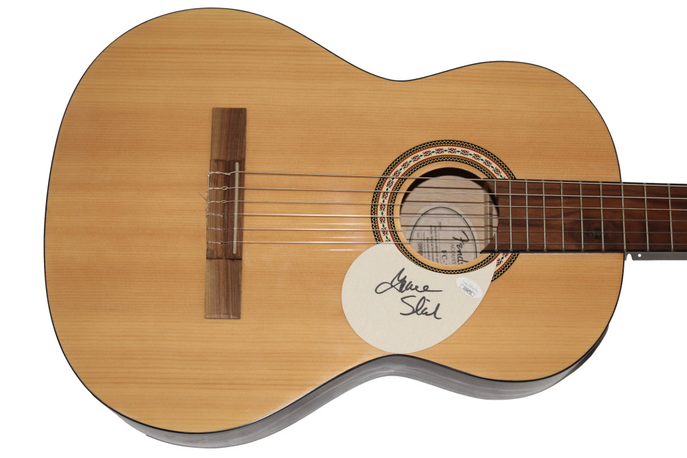 GRACE SLICK SIGNED AUTOGRAPH FENDER GUITAR GREAT SOCIETY JEFFERSON AIRPLANE JSA