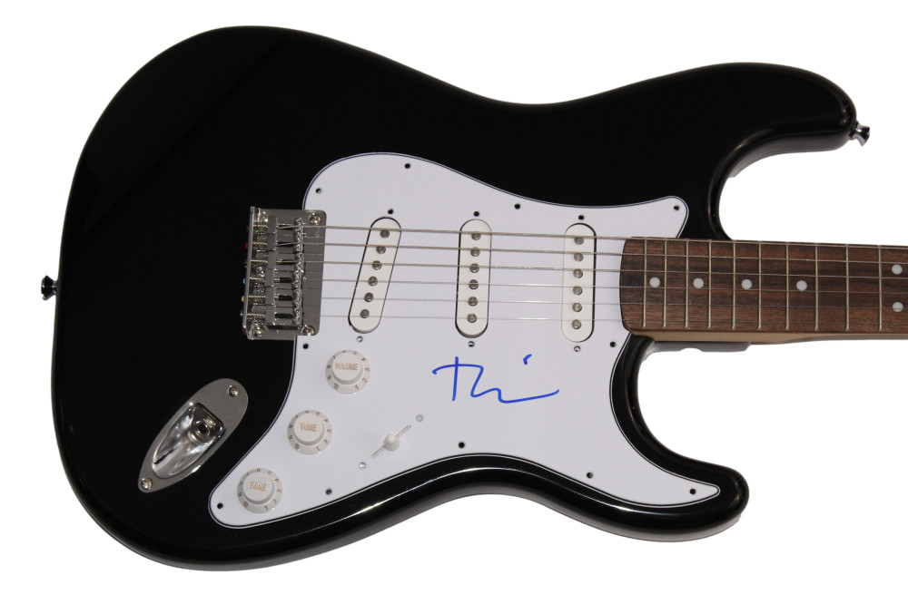 TOBEY MAGUIRE SIGNED AUTOGRAPH BLK FENDER ELECTRIC GUITAR SPIDER-MAN w/ JSA COA