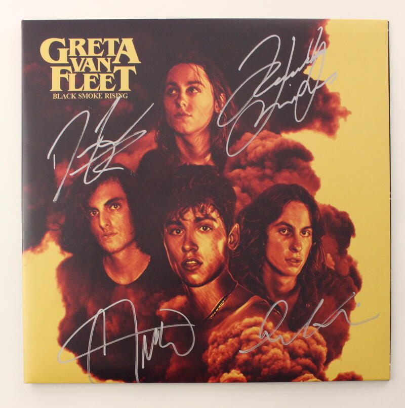 GREAT VAN FLEET BAND SIGNED AUTOGRAPH ALBUM VINYL RECORD BLACK SMOKE RISING JSA