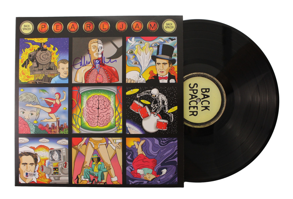 EDDIE VEDDER SIGNED AUTOGRAPH ALBUM VINYL RECORD - PERAL JAM BACK SPACER BAS COA