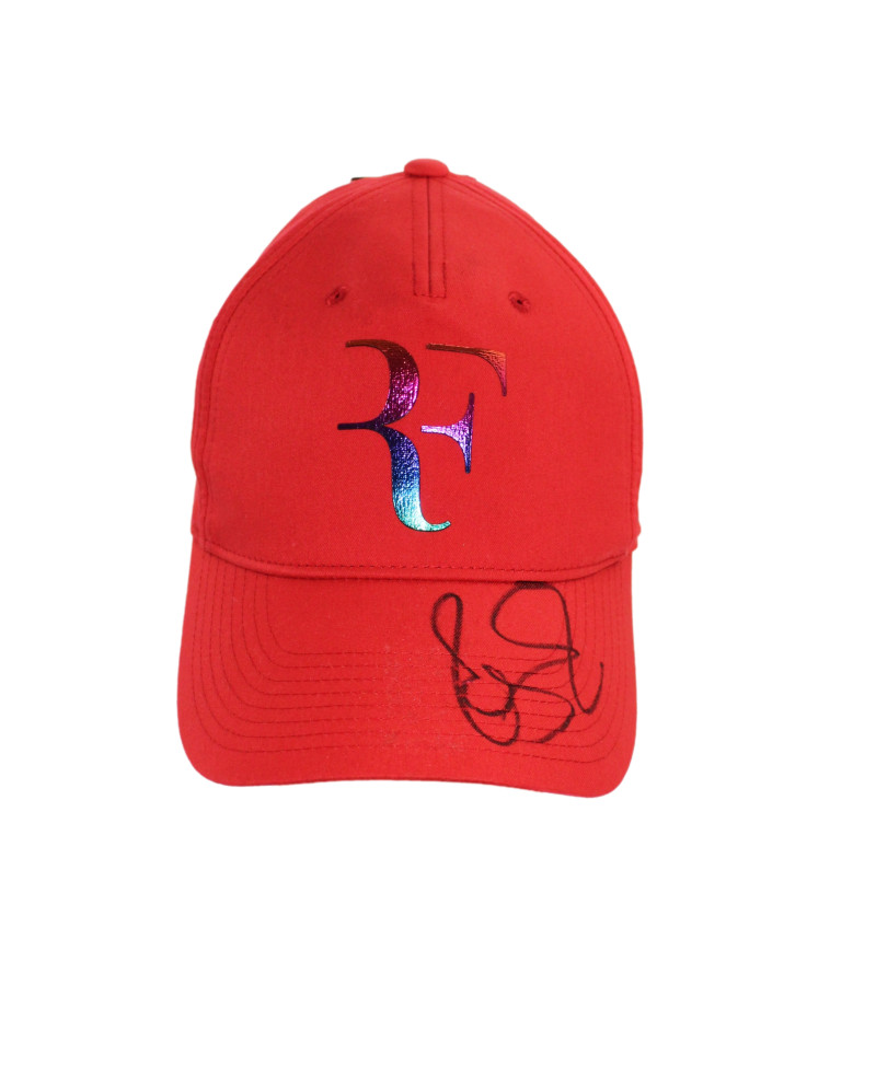ROGER FEDERER SIGNED AUTOGRAPH UNIQLO RF TENNIS HAT CAP WIMBLEDON LEGEND PSA COA