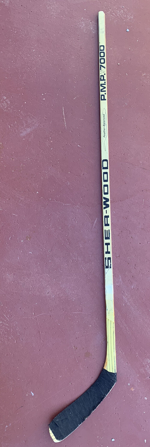 VINTAGE SHERWOOD PMP 7000 FEATHER-LITE DROLET PAUL COFFEY GAME USED HOCKEY STICK COLLECTIBLE MEMORABILIA