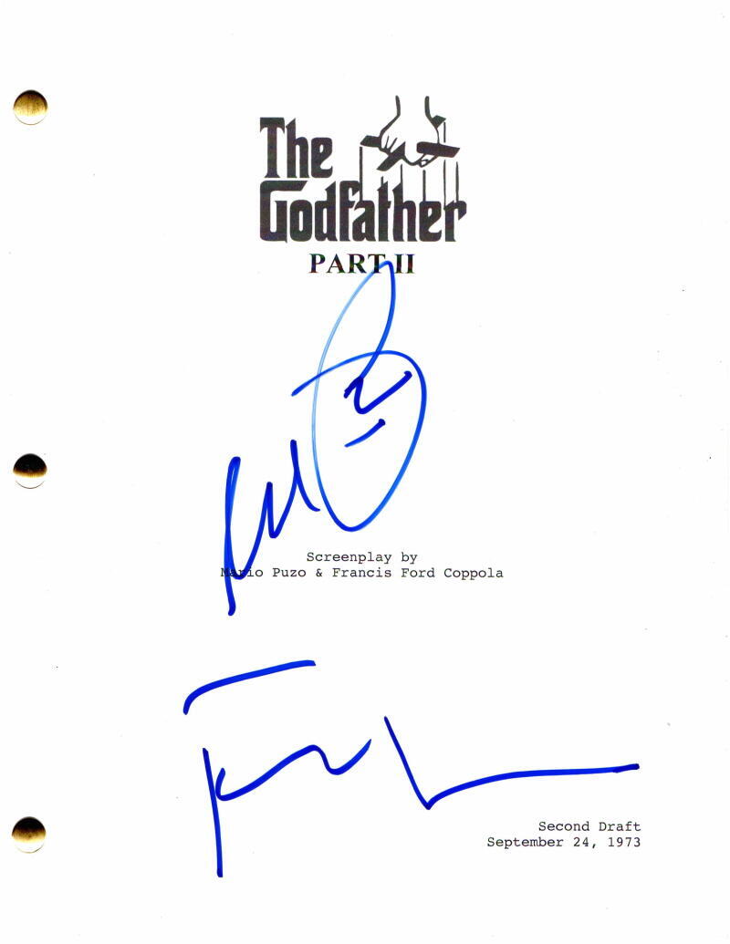 FRANCIS FORD COPPOLA & AL PACINO SIGNED AUTOGRAPH GODFATHER 2 FULL MOVIE SCRIPT
