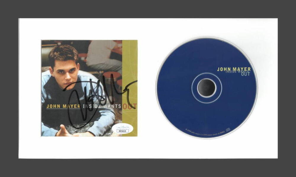 JOHN MAYER SIGNED AUTOGRAPH INSIDE WANTS OUT FRAMED CD DISPLAY READY TO HANG JSA