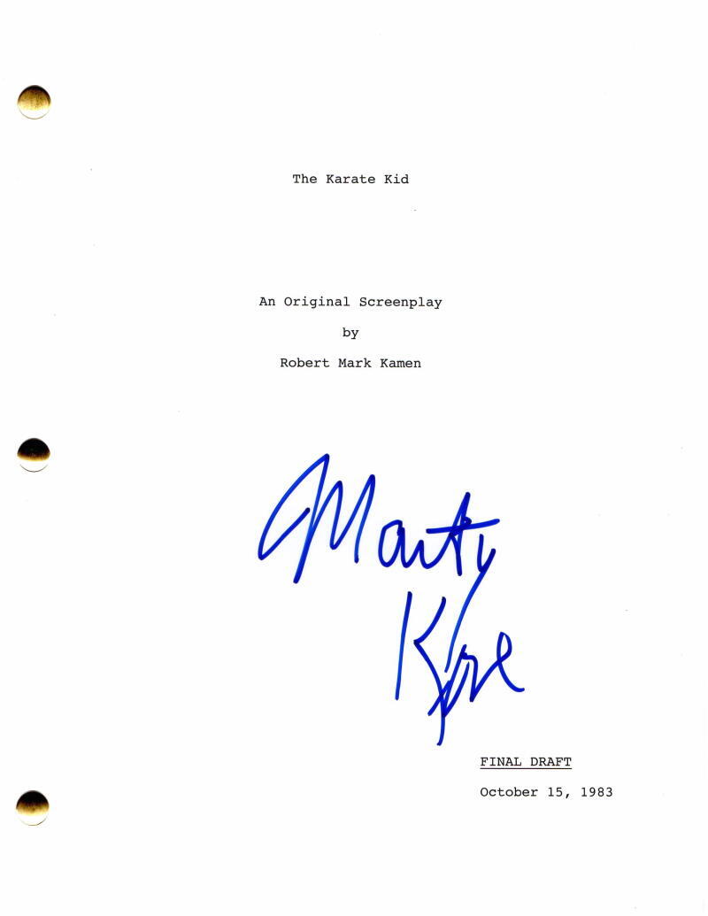 MARTIN KOVE SIGNED AUTOGRAPH THE KARATE KID FULL MOVIE SCRIPT - W/ RALPH MACCHIO