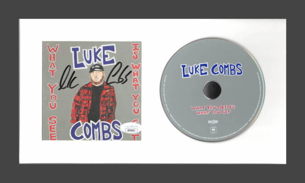 LUKE COMBS SIGNED AUTOGRAPH WHAT YOU SEE IS WHAT YOU GET FRAMED CD DISPLAY - JSA