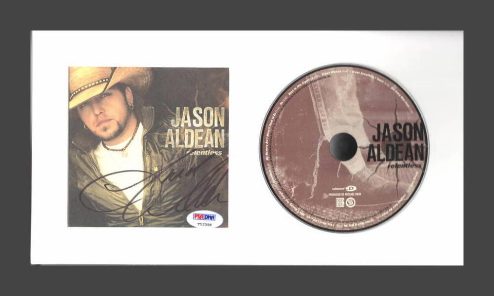 JASON ALDEAN SIGNED AUTOGRAPH RELENTLESS FRAMED CD DISPLAY - READY TO HANG! PSA
