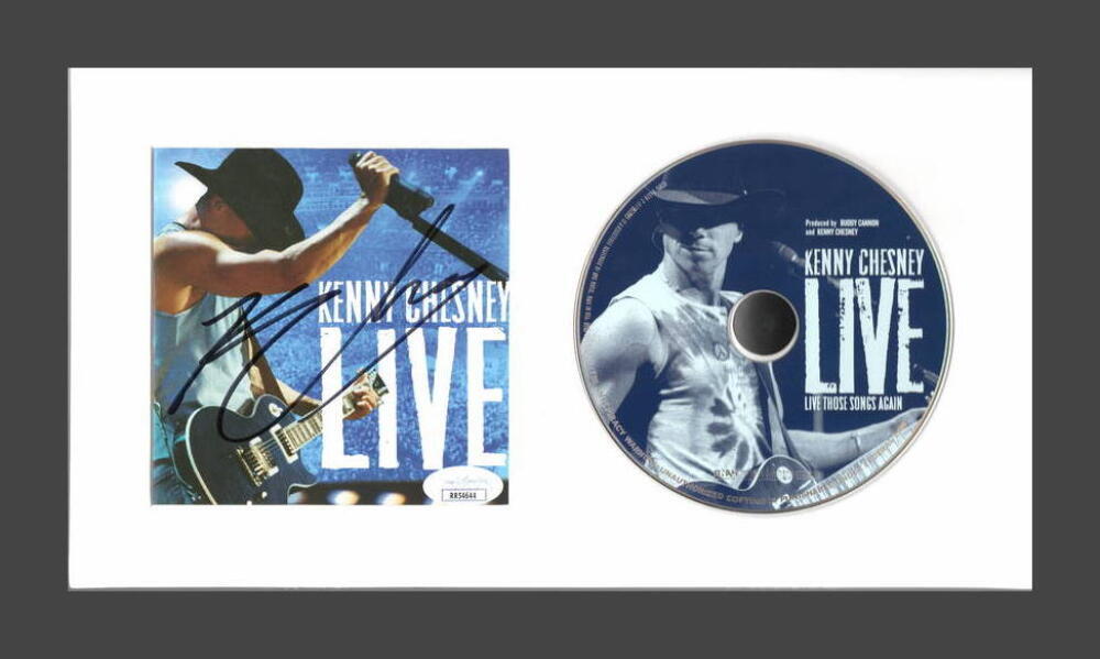 KENNY CHESNEY SIGNED AUTOGRAPH LIVE FRAMED CD DISPLAY - READY TO HANG! JSA COA