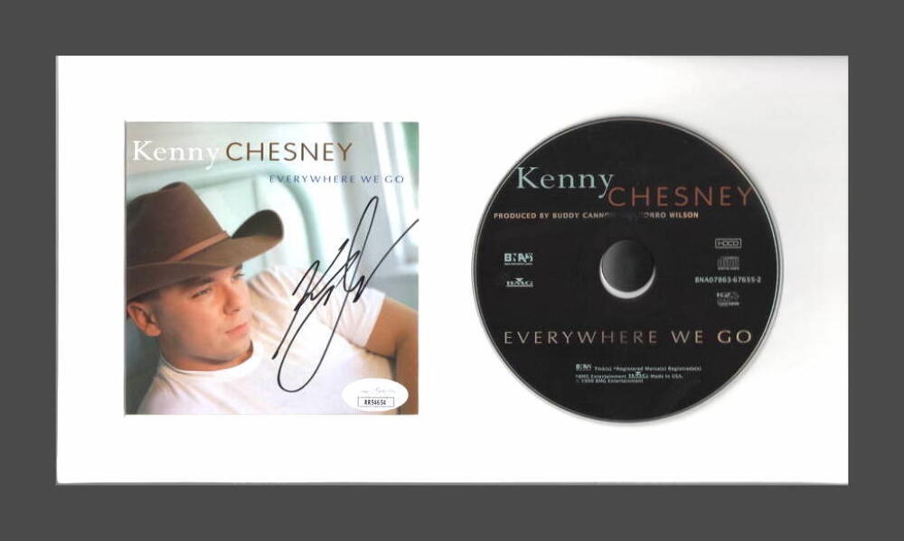 KENNY CHESNEY SIGNED AUTOGRAPH EVERYWHERE WE GO FRAMED CD DISPLAY RARE! JSA COA