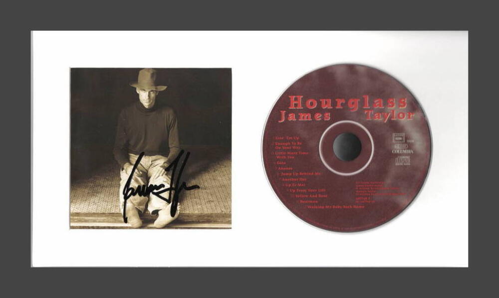 JAMES TAYLOR SIGNED AUTOGRAPH HOURGLASS FRAMED CD DISPLAY - RARE! READY TO HANG!