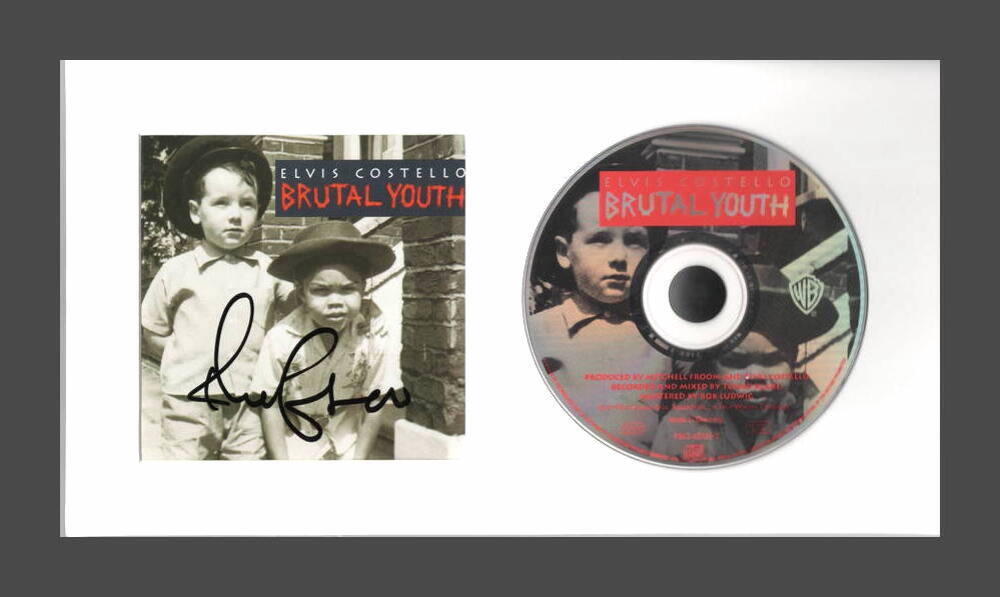 ELVIS COSTELLO SIGNED AUTOGRAPH BRUTAL YOUTH FRAMED CD DISPLAY - READY TO HANG!