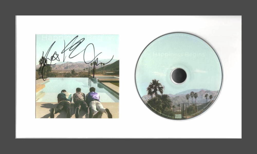 JONAS BROTHERS SIGNED AUTOGRAPH HAPPINESS BEGINS CD DISPLAY - READY TO HANG!