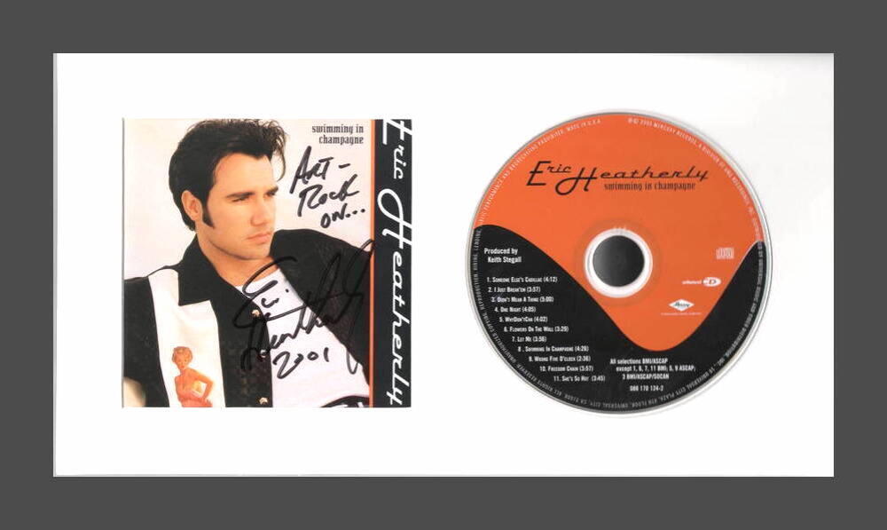 ERIC HEATHERLY SIGNED AUTOGRAPH SWIMMING IN CHAMPAGNE CD DISPLAY - READY TO HANG