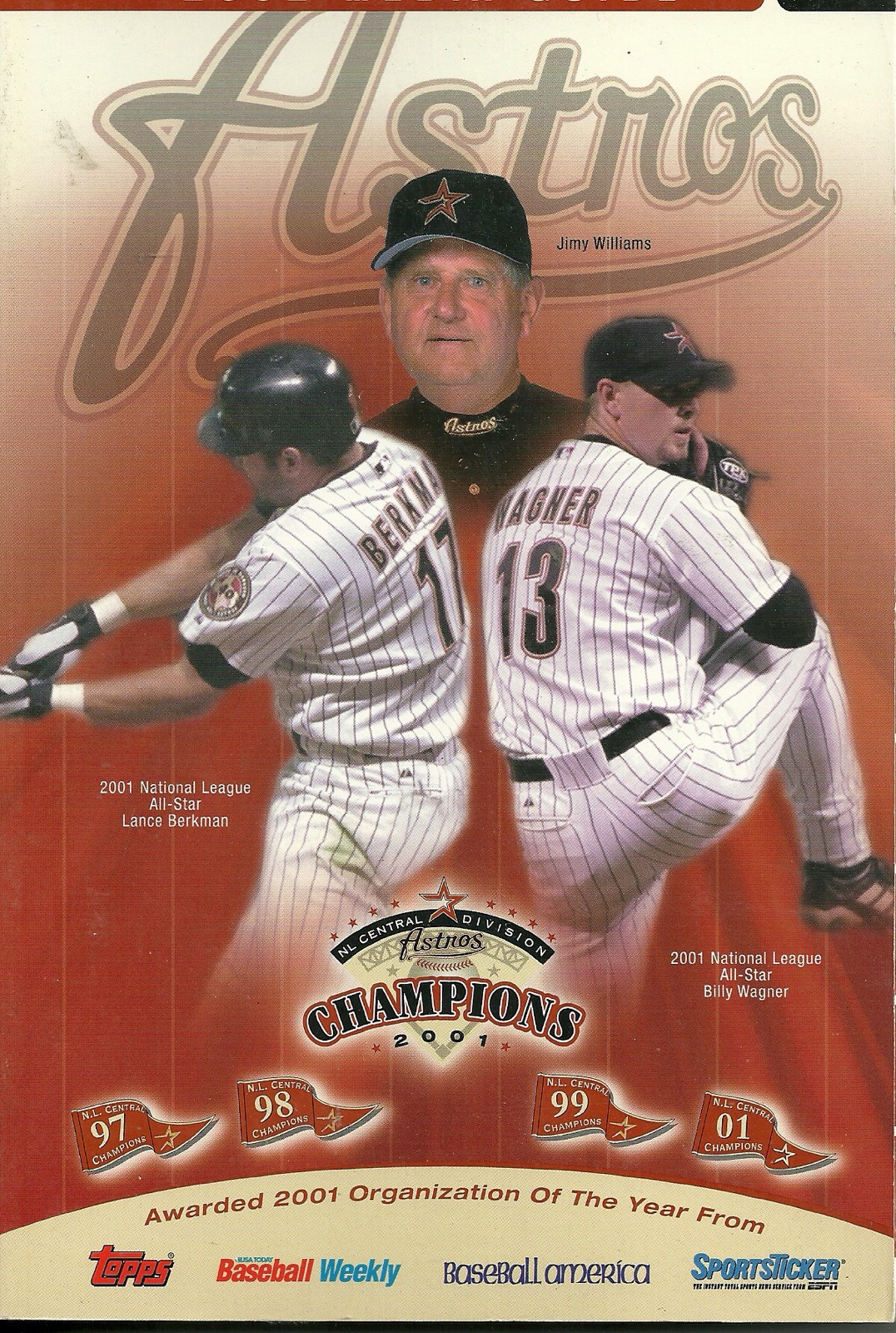 HOUSTON ASTROS MLB BASEBALL 2002 MEDIA GUIDE VINTAGE GREAT COLOR AUTHENTIC COLLECTIBLE MEMORABILIA