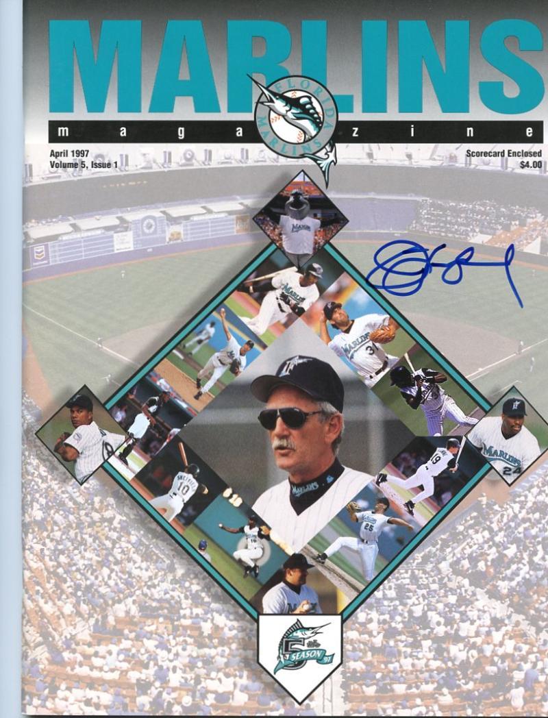 JIM LEYLAND SIGNED AUTOGRAPHED MARLINS MAGAZINE W/COA
