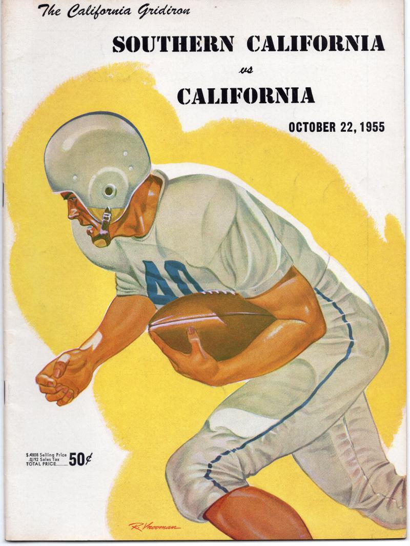 THE CALIFORNIA GRIDIRON SOUTHERN CAL VS SOUTHERN CAL VINTAGE PROGRAM 10/22/55 MI COLLECTIBLE MEMORABILIA