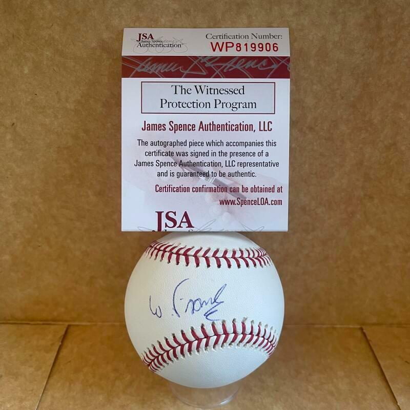 WANDER FRANCO TAMPA BAY RAYS SIGNED AUTOGRAPHED M.L. BASEBALL JSA WP819906