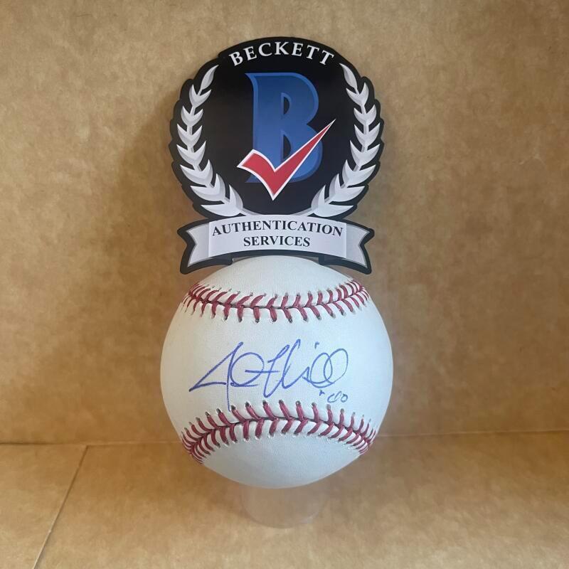 JUSTIN MILLER DECEASED GIANTS/DODGERS SIGNED AUTO M.L. BASEBALL BAS AUTHENTICATE
