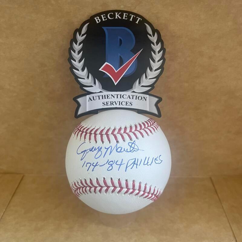 JERRY MARTIN 74-84 PHILLIES SIGNED AUTO M.L. BASEBALL BECKETT AUTHENTICATED