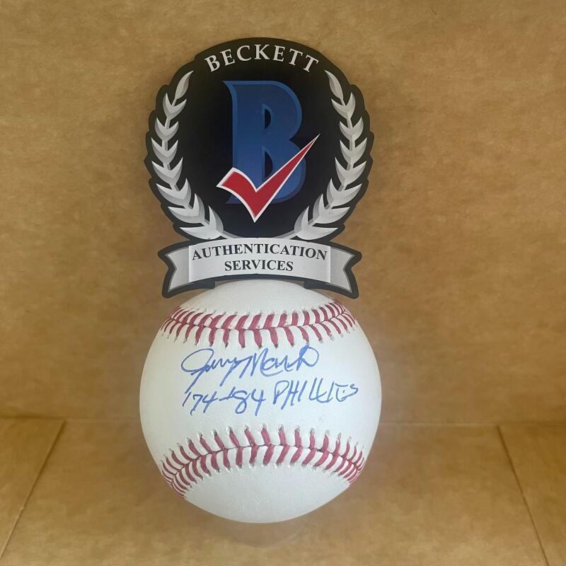 JERRY MARTIN 74-84 PHILLIES SIGNED AUTO M.L. BASEBALL BECKETT AUTHENTICATED