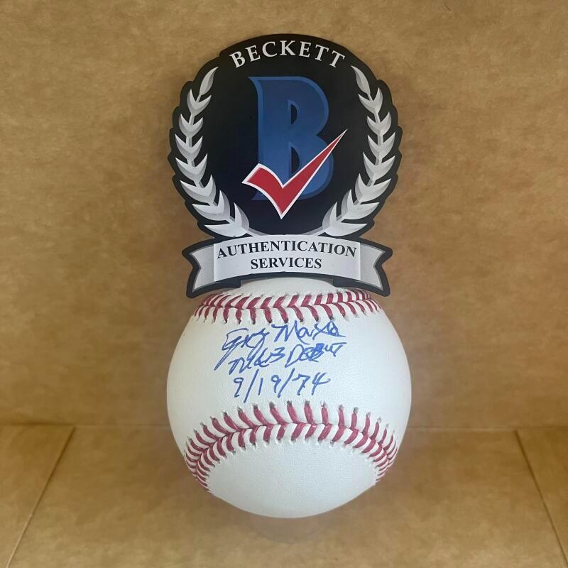 JERRY MARTIN MLB DEBUT 9/19/74 SIGNED AUTO M.L. BASEBALL BECKETT AUTHENTICATED