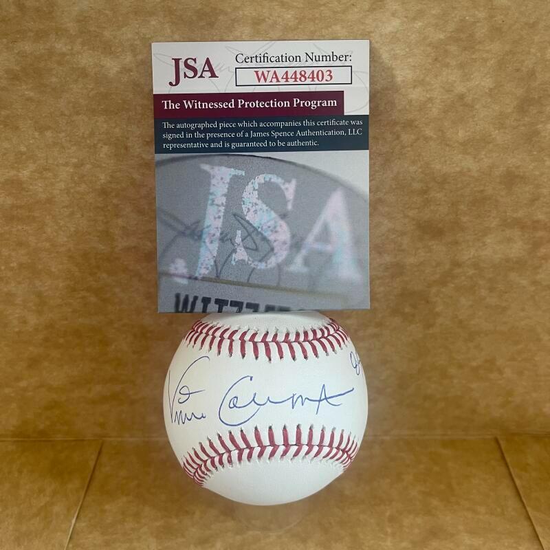 VINCE COLEMAN CARDINALS 1985 NL ROY SIGNED AUTO M.L. BASEBALL JSA WA448403