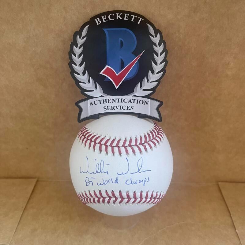 WILLIE WILSON ROYALS 85 WORLD CHAMPSSIGNED AUTO M.L.BASEBALL BAS AUTHENTICATED
