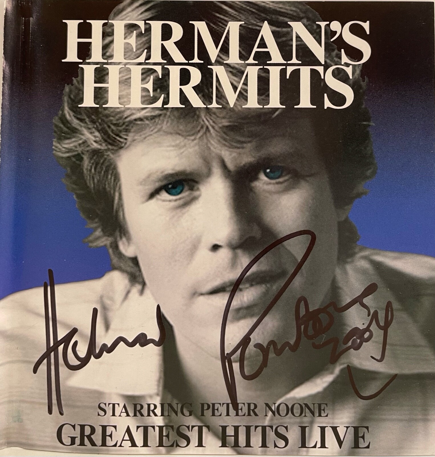 PETER NOONE Herman's Hermits Signed Autograph CD Cover 
