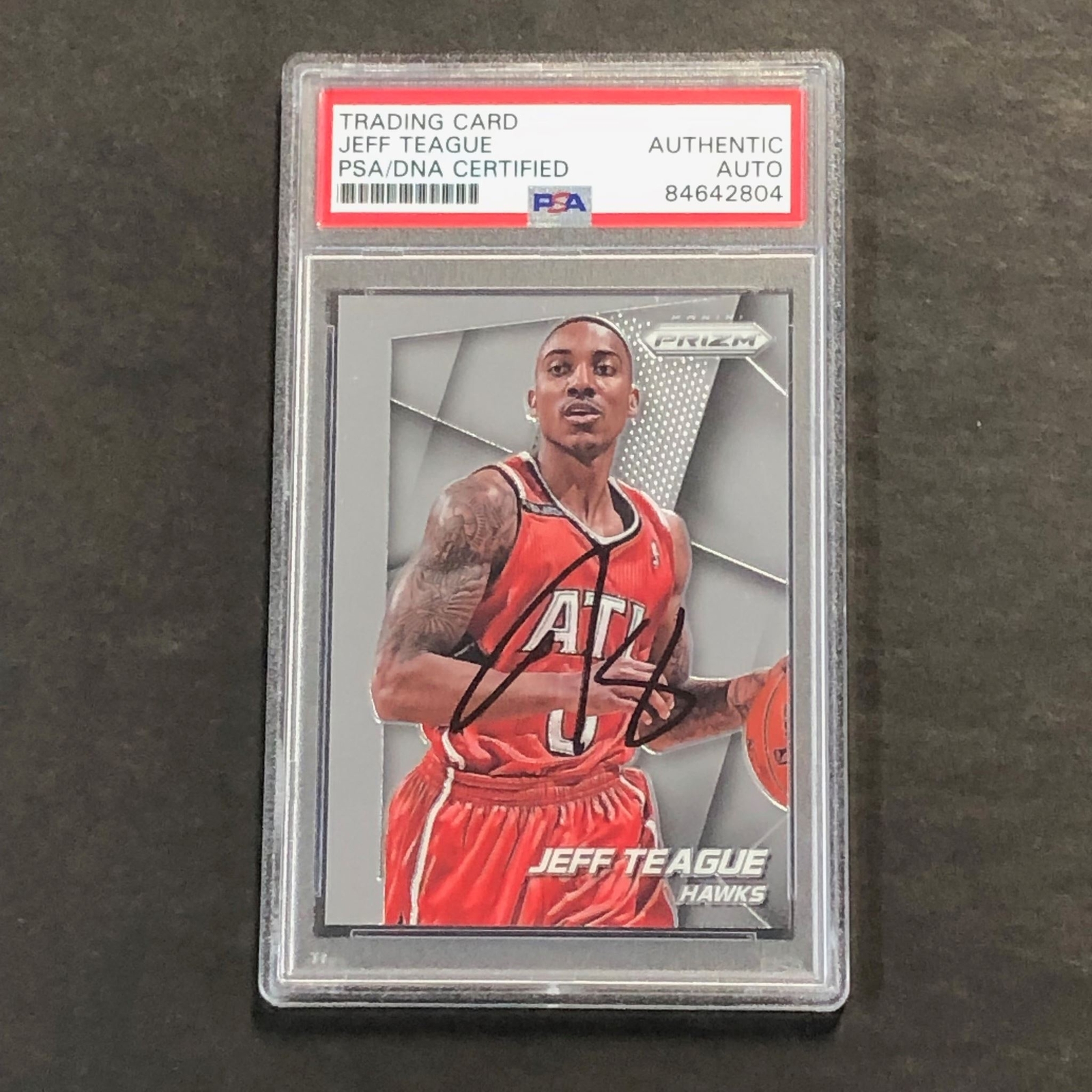 2014-15 Panini Prizm #75 Jeff Teague Signed Card AUTO PSA Slabbed Hawks