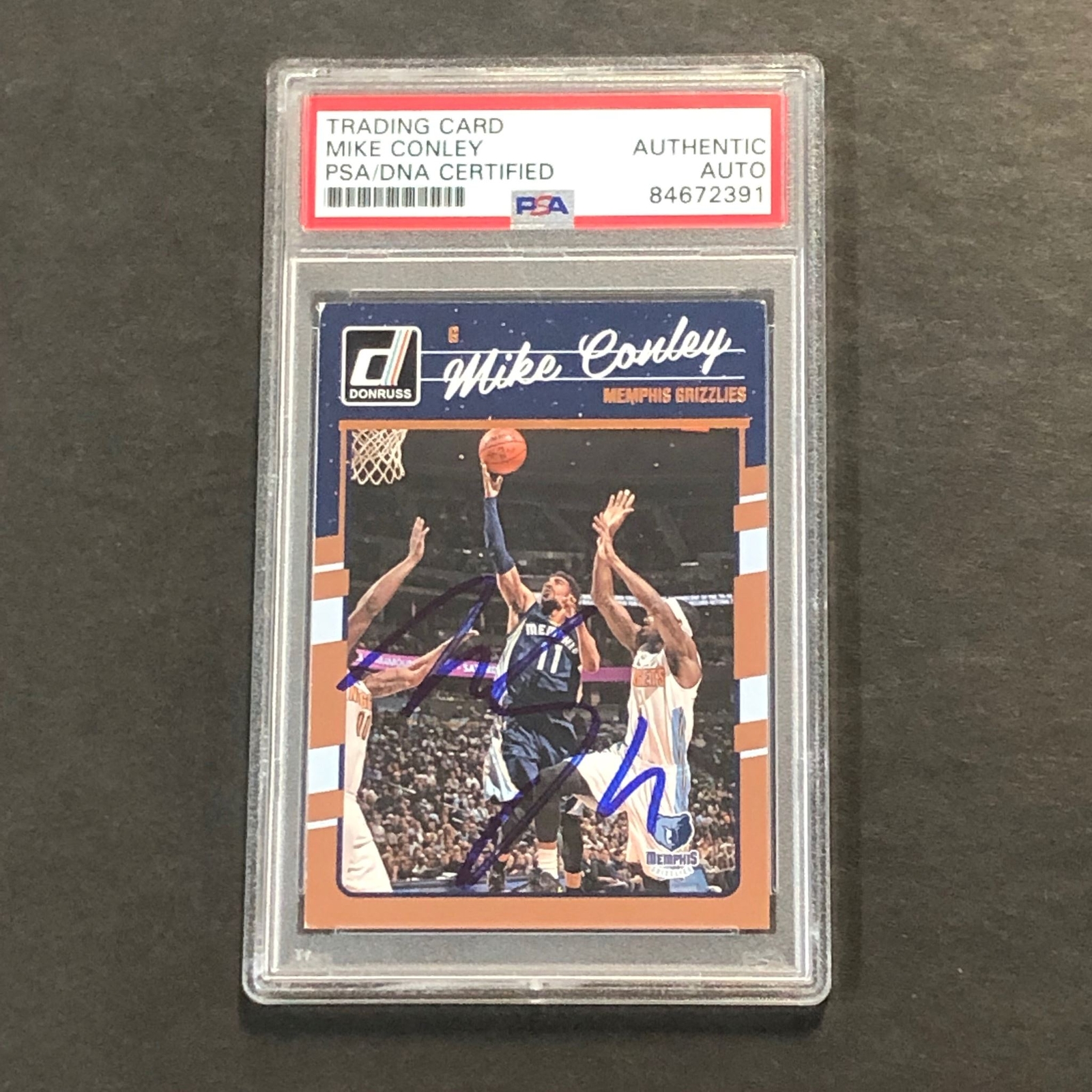 2016-17 Panini Donruss #30 Mike Conley signed Card Auto PSA Slabbed Grizzlies