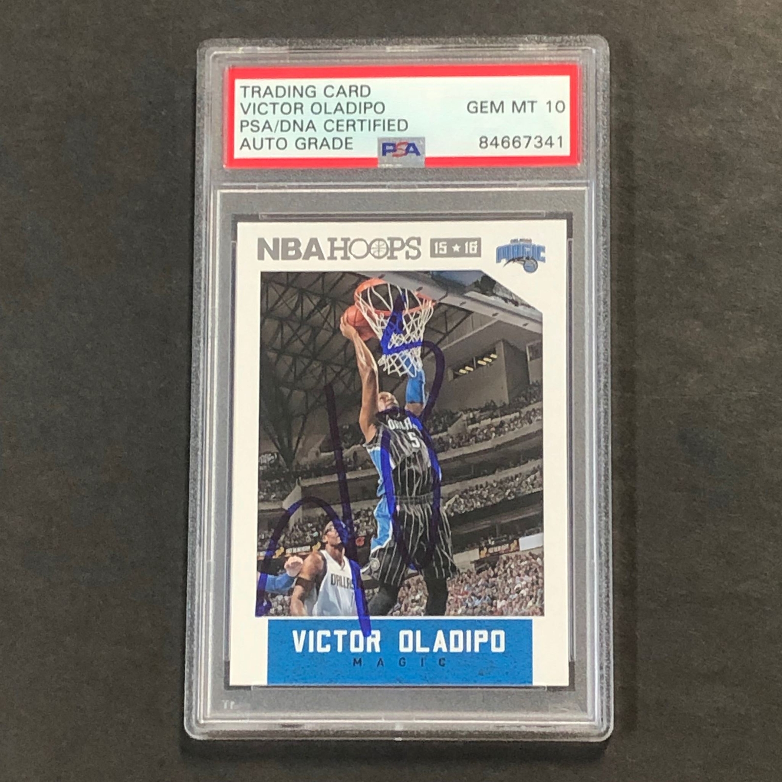 2015-16 NBA Hoops #210 Victor Oladipo Signed Card AUTO GRADE 10 PSA/DNA Slabbed