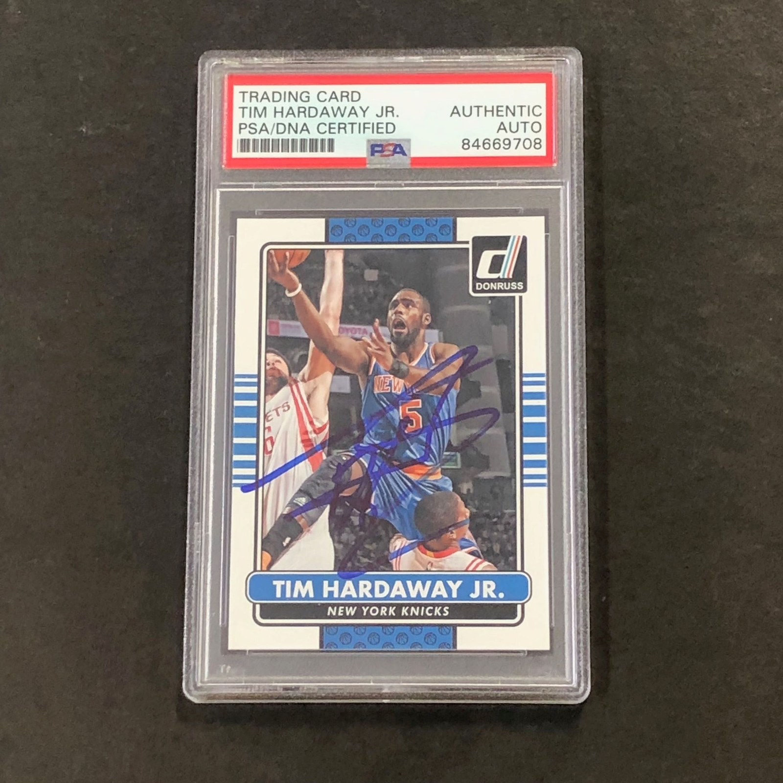 2014-15 Panini Donruss #131 Tim Hardaway Jr. Signed Card AUTO PSA Slabbed Knicks