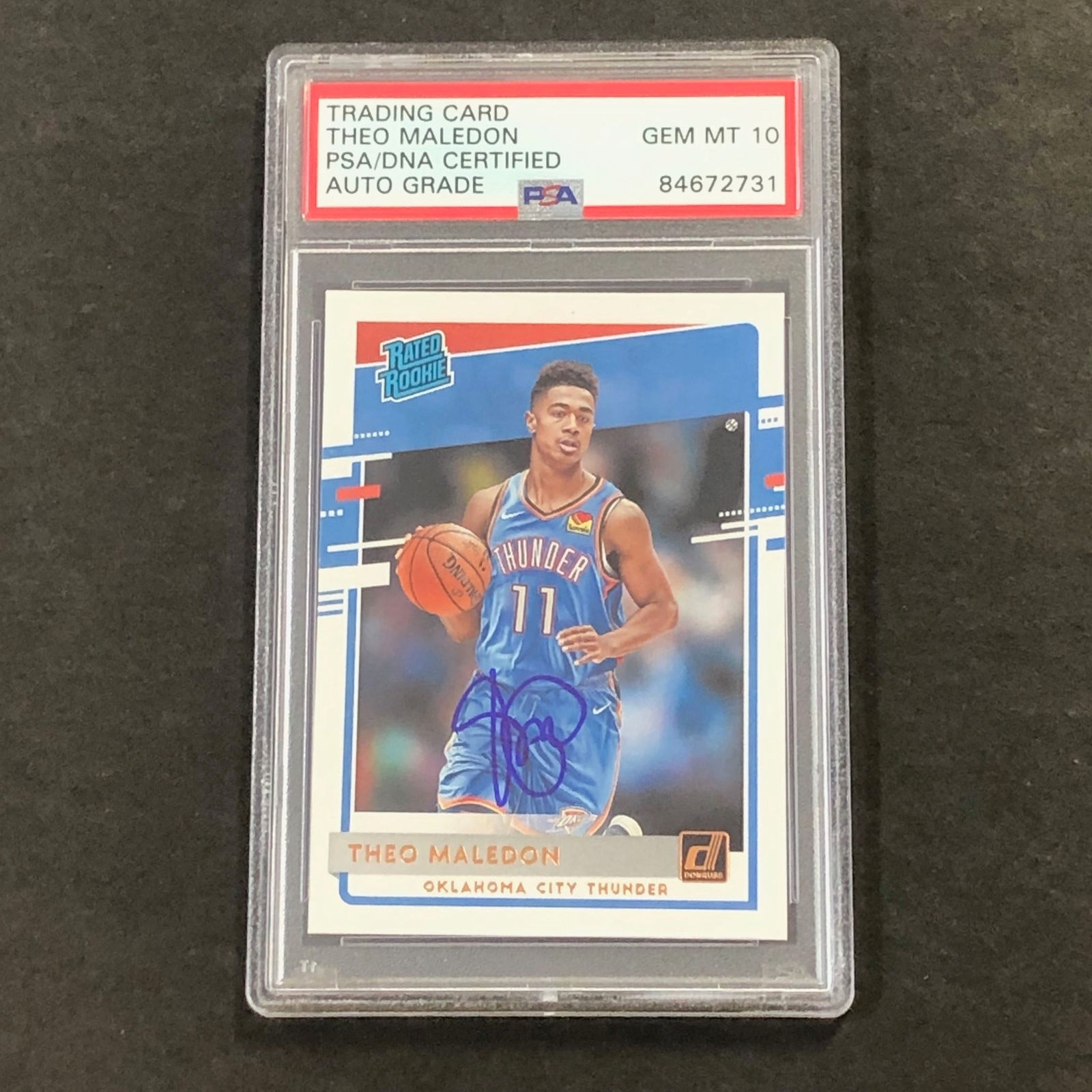 2020-21 Donruss Rated Rookie #242 Theo Maledon Signed Card AUTO 10 PSA Slabbed R